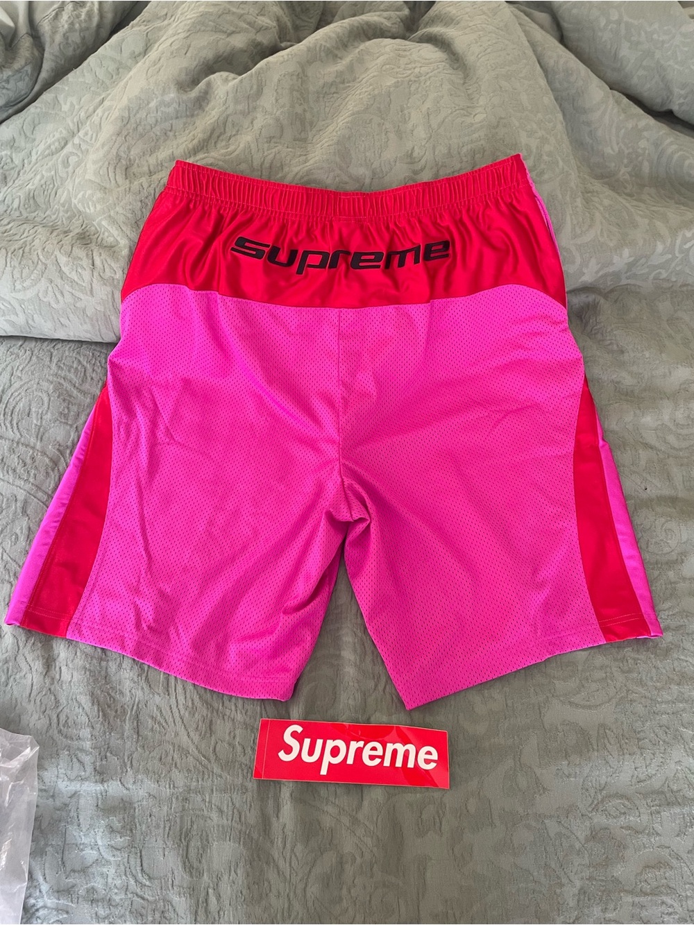 Supreme Jordan (SS26) Pink and Hot Pink Mesh Basketball Shorts 2026